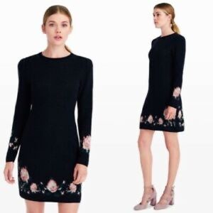 Club Monaco knit dark grey and floral dress